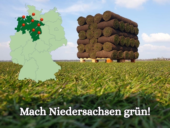Rollrasen kaufen in Niedersachsen - Online Bestellen, schnelle lieferung - ab 2,75 &euro; pro m&sup2;